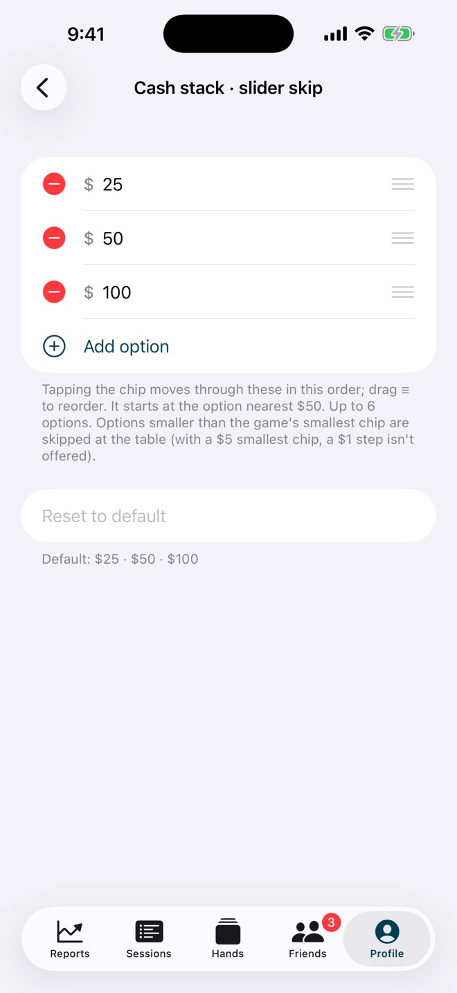 Editing the slider skip options